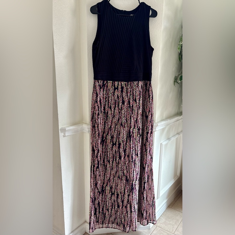 Julian Taylor Black and Pink Patterned Jumpsuit